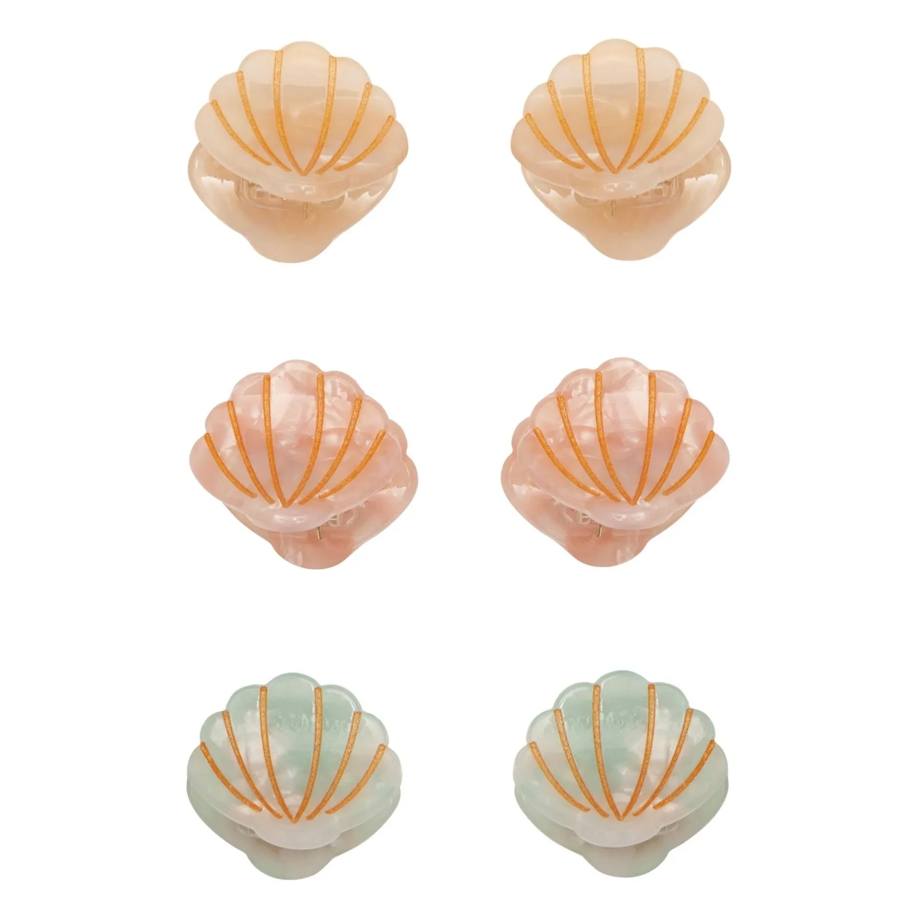 Mimi & Lula - 6er Set Mini Muschel-Haarspangen | Creme