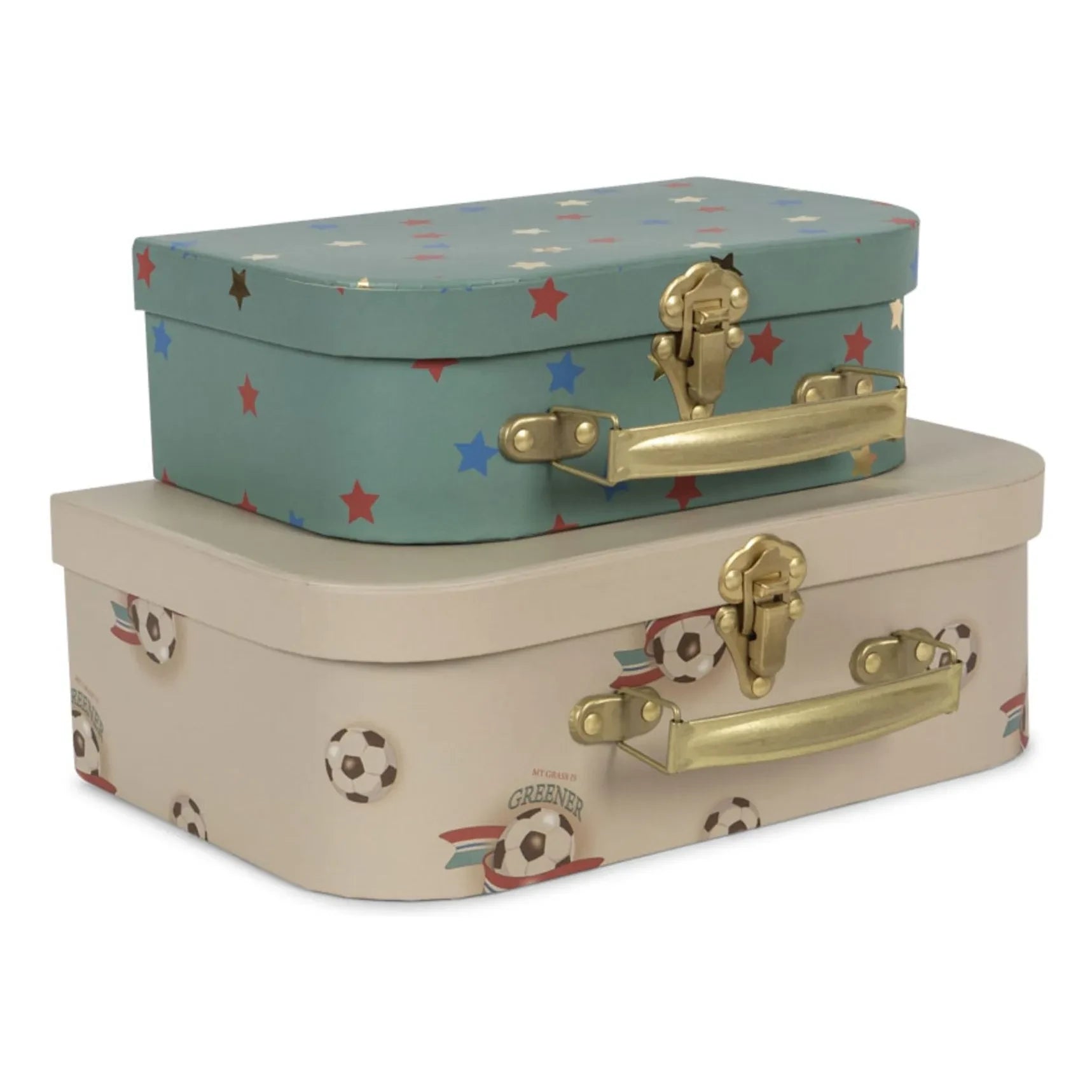 Konges Sløjd - Kick It Kleine Pappkoffer - 2er-Set | Creme