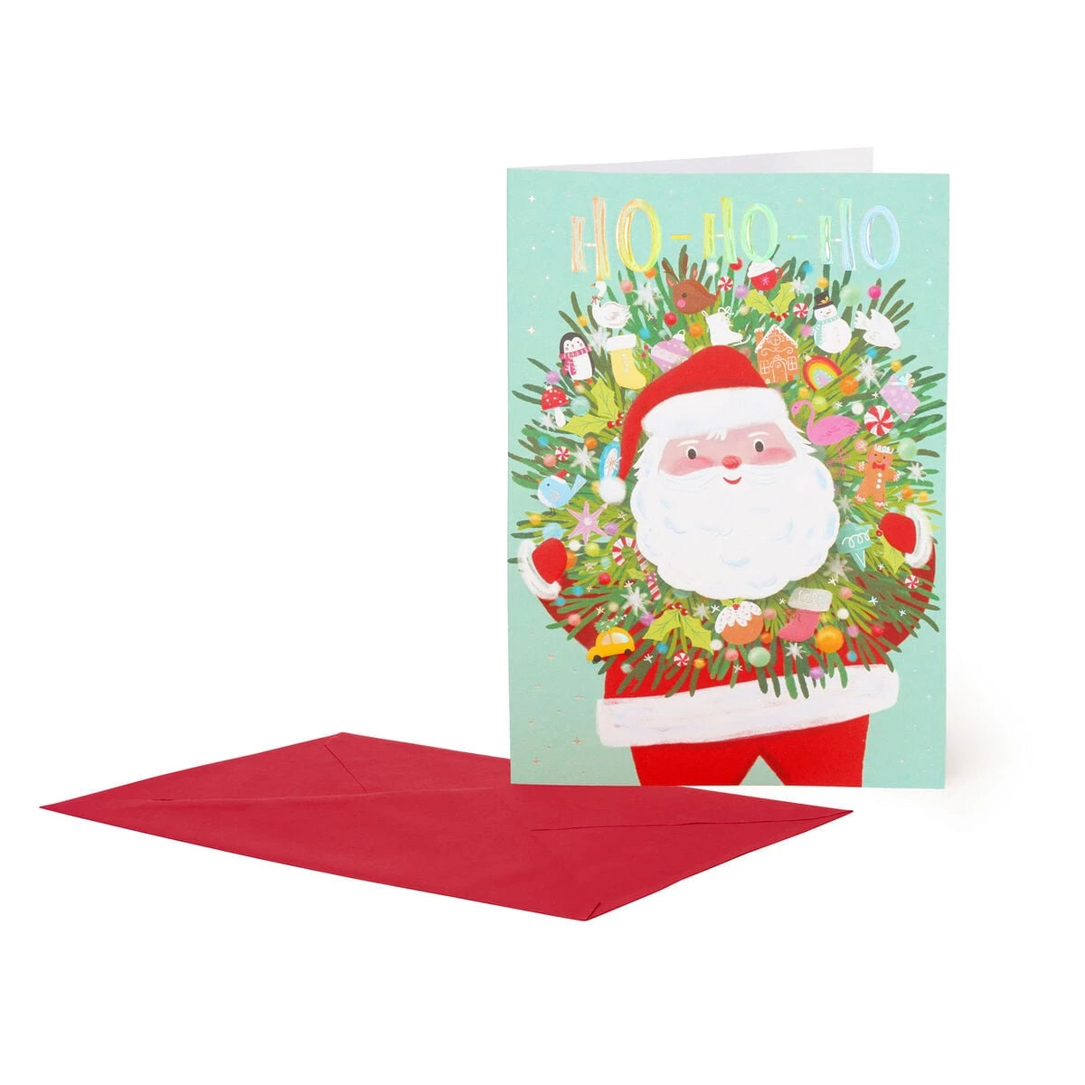 Legami - Santa Wreath Claus Weihnachtskarte - Grußkarte