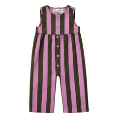 Lililotte - Gabriel Gestreifter Twill Bio-Baumwoll-Overall | Olivgrün