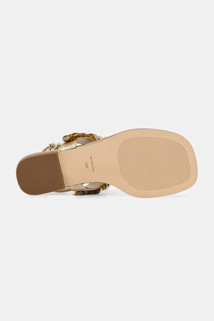 MICHAEL Michael Kors kadın deri alçak topuklu Loretta Thong Sandal