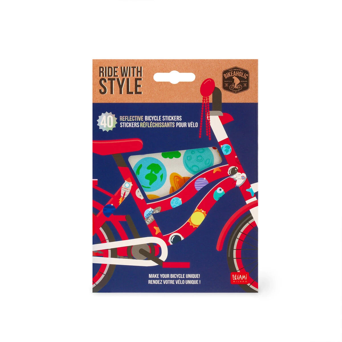 Legami - Space Reflective Bike Stickers - Style mit Ride
