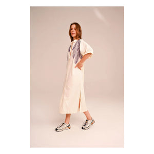 Sacrécoeur - Lou Taro besticktes Baumwoll-Voile-Kleid | Weiß