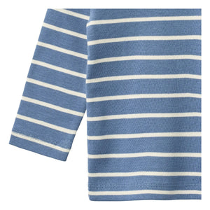 Wheat - Stig Gestreiftes Bio-Baumwoll-Baby-T-Shirt | Blau