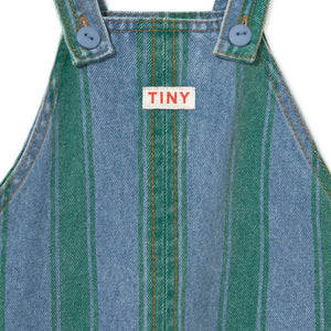Tinycottons – Gestreifte Jeans-Latzhose | Blau