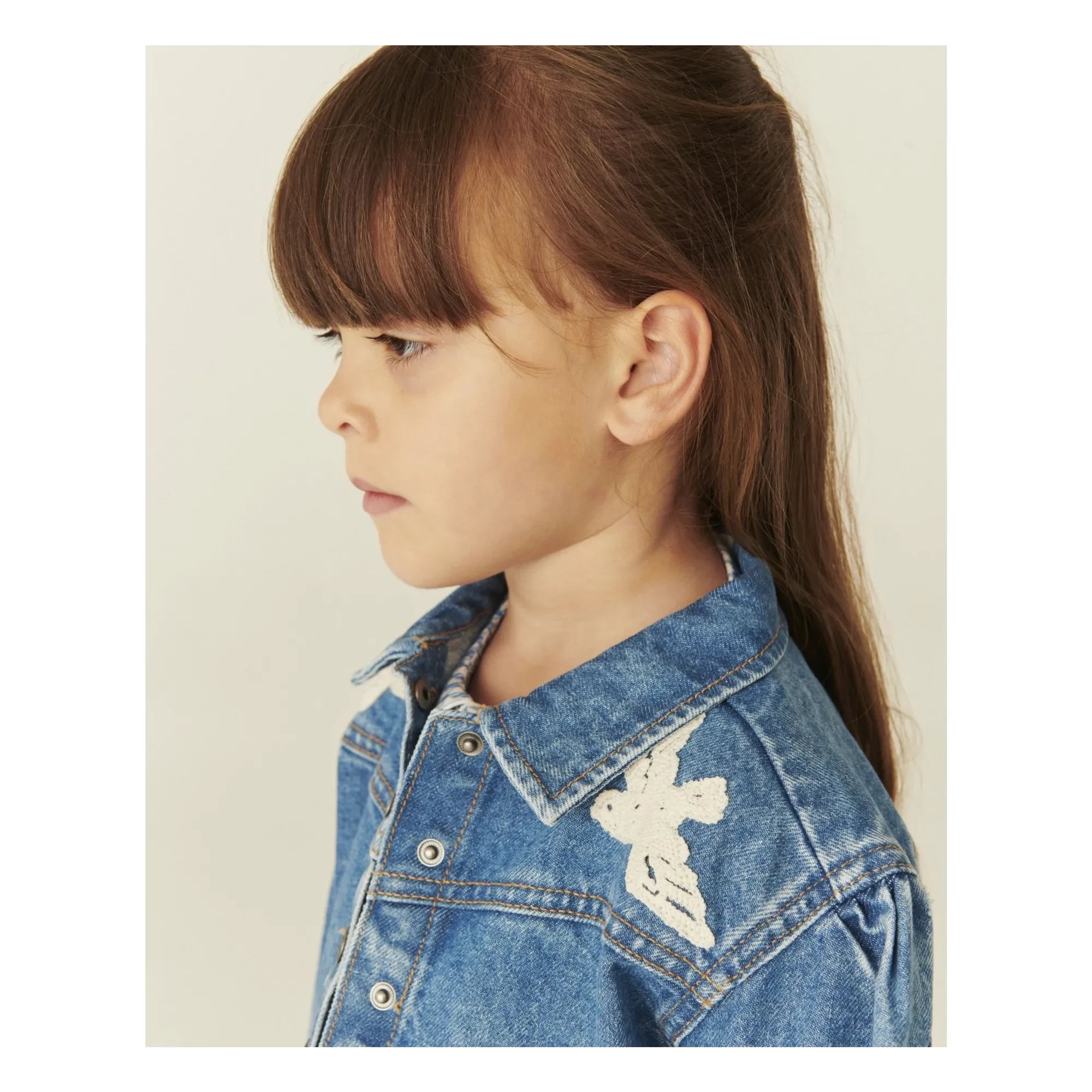 Copenhagen Colors - Jeansjacke Vögel Bio-Baumwolle | Blau