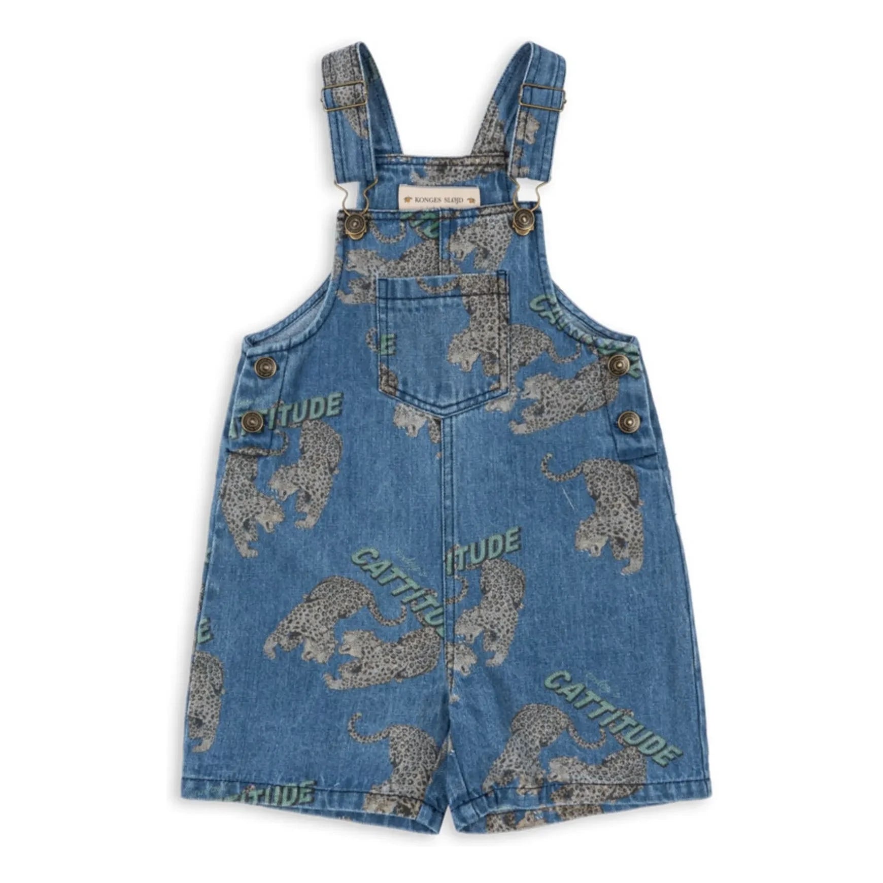 Konges Sløjd - Bio-Baumwolle Denim Magot Gepard Short Latzhose | Blau