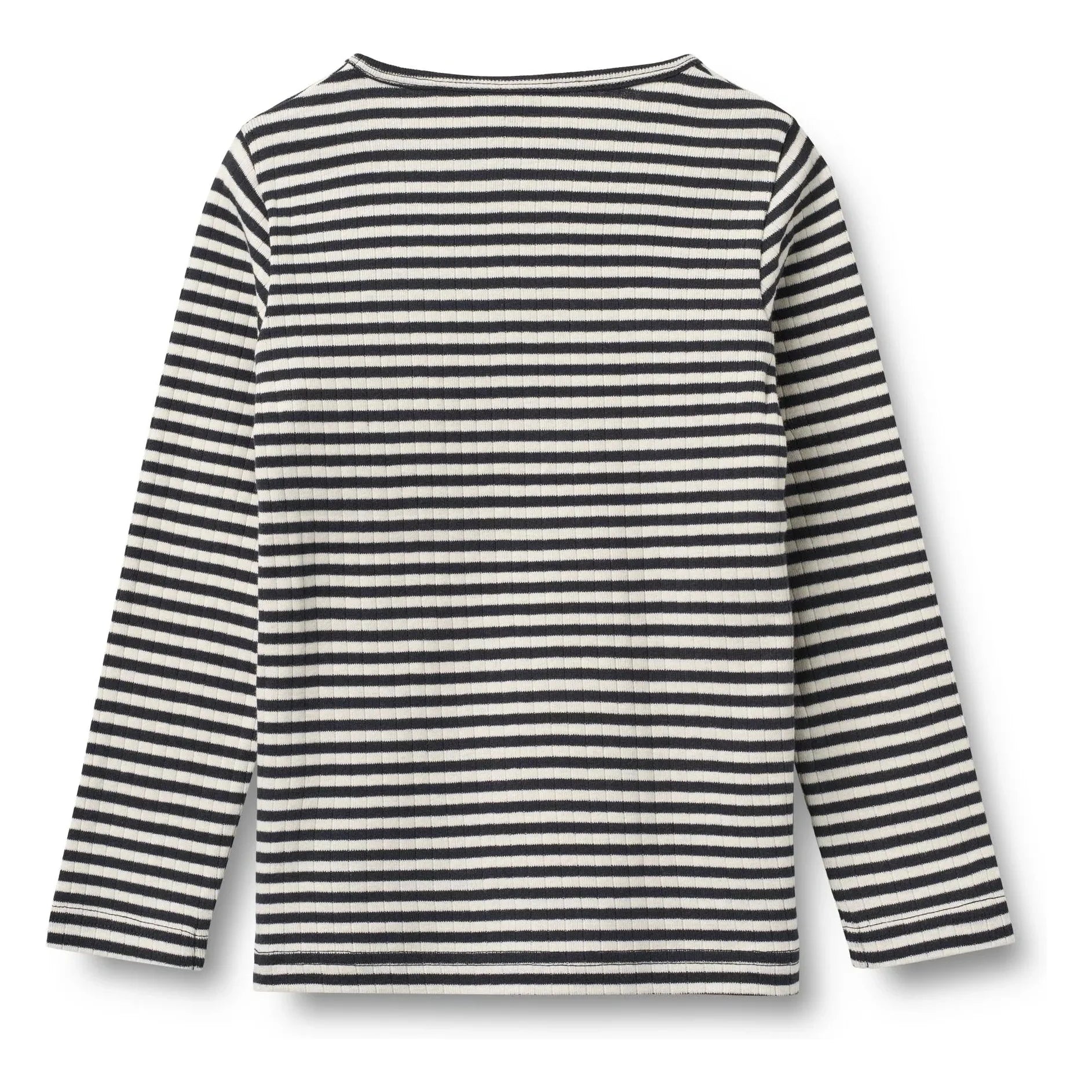 Wheat - Stig Geripptes T-Shirt aus Bio-Baumwolle | Marineblau