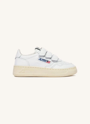 Autry - Kidstripes Niedriges Leder Sneaker | Weiß