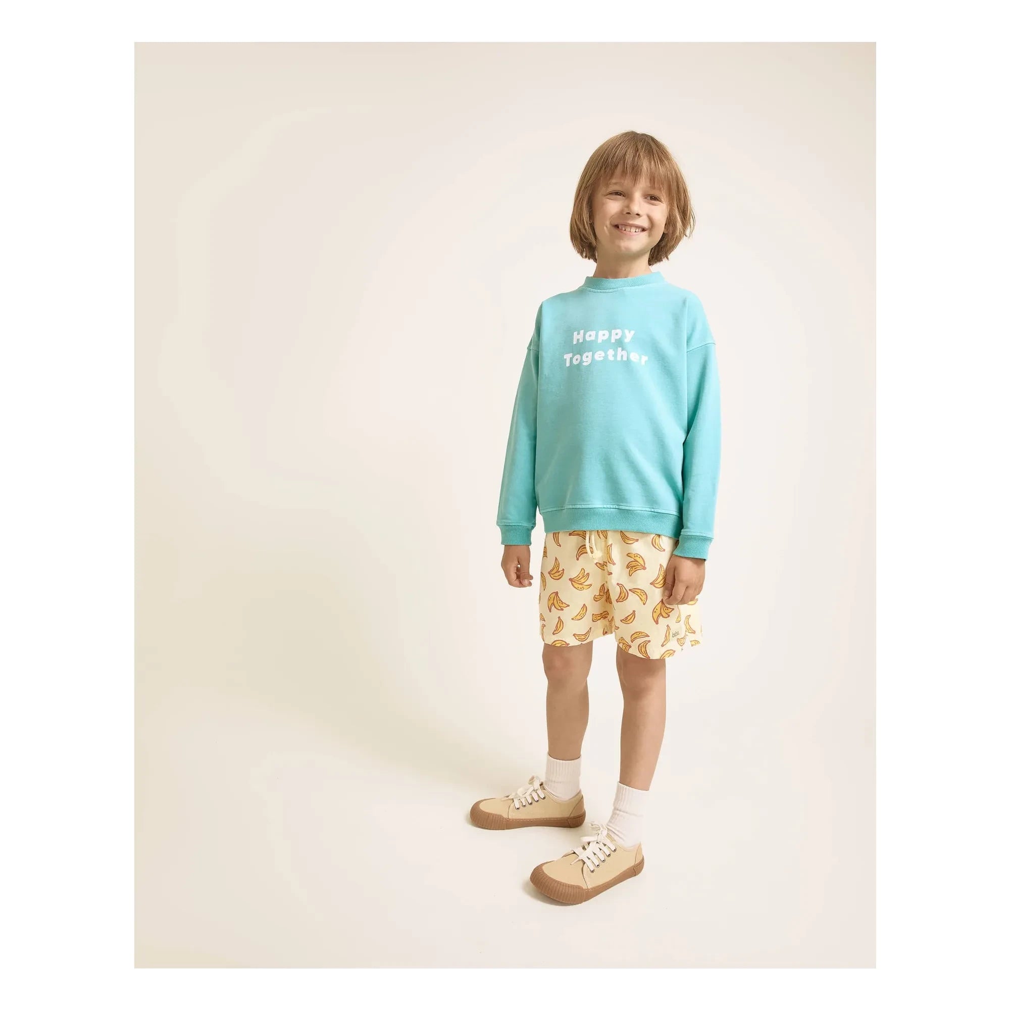 Búho - Muster-Popeline-Organik-Baumwoll-Badehose | Gelb