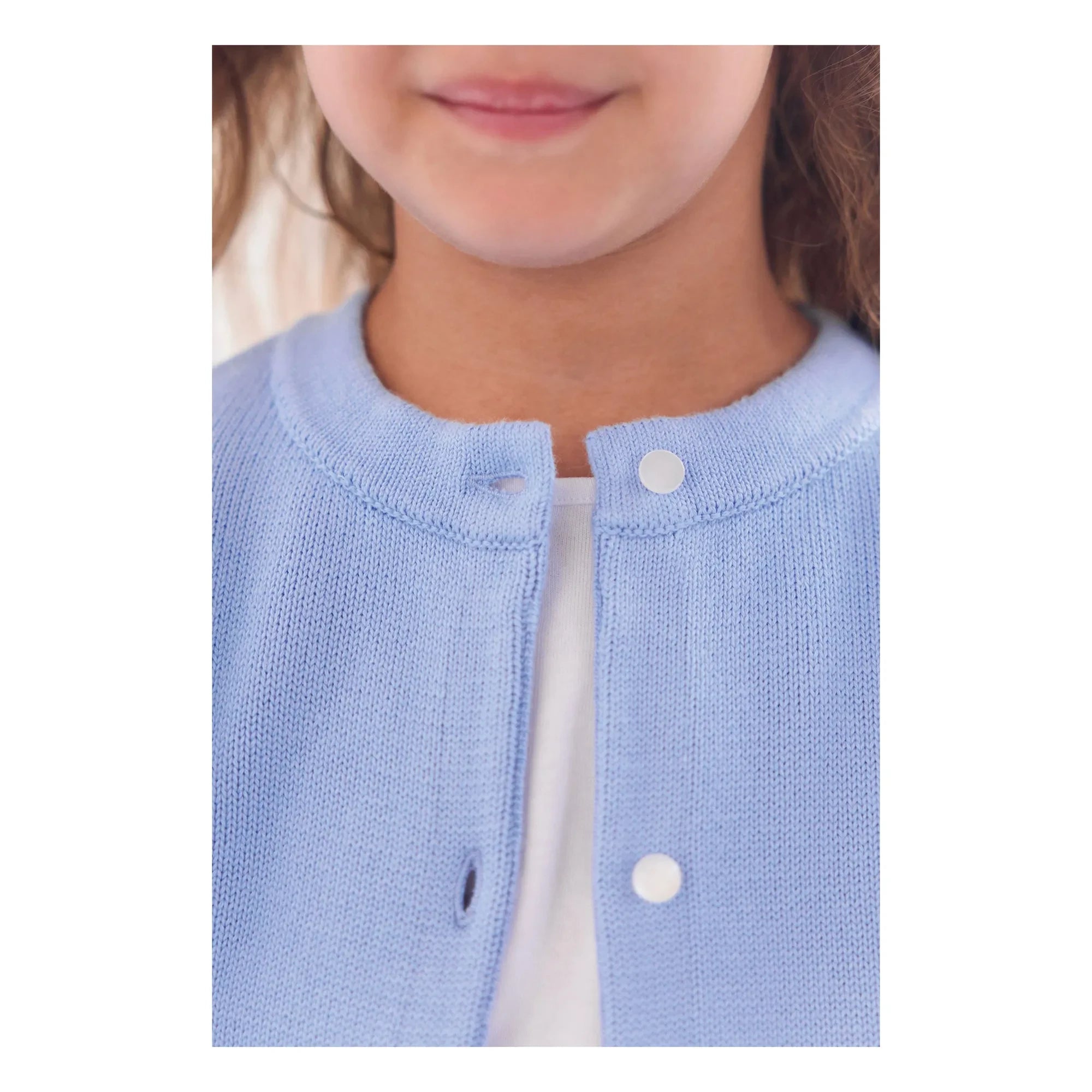 Tartine et Chocolat - Strickjacke mit Blumenstickerei | Azurblau