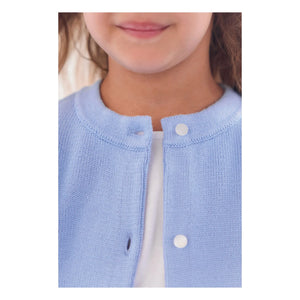 Tartine et Chocolat - Strickjacke mit Blumenstickerei | Azurblau