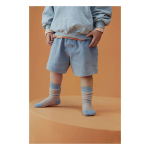 Gray Label - Gestreifte Bio-Baumwoll-Socken | Aprikose