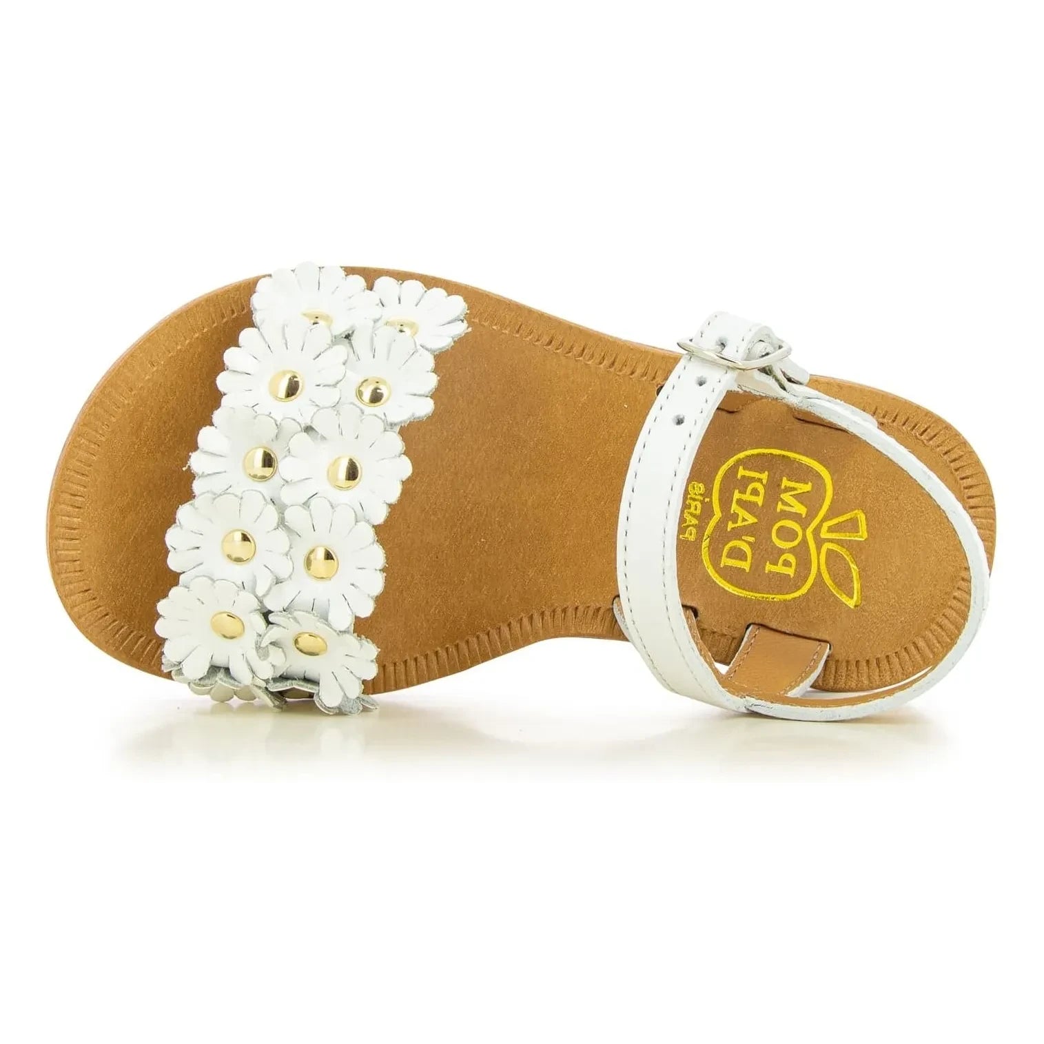 Pom d'Api - Sandalen Plagette Multi Flo | Weißer Satin