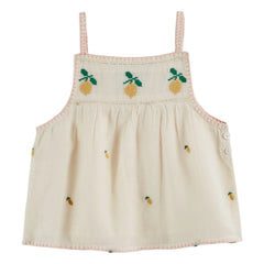 Emile et Ida - Besticktes Zitronen-Top | Creme