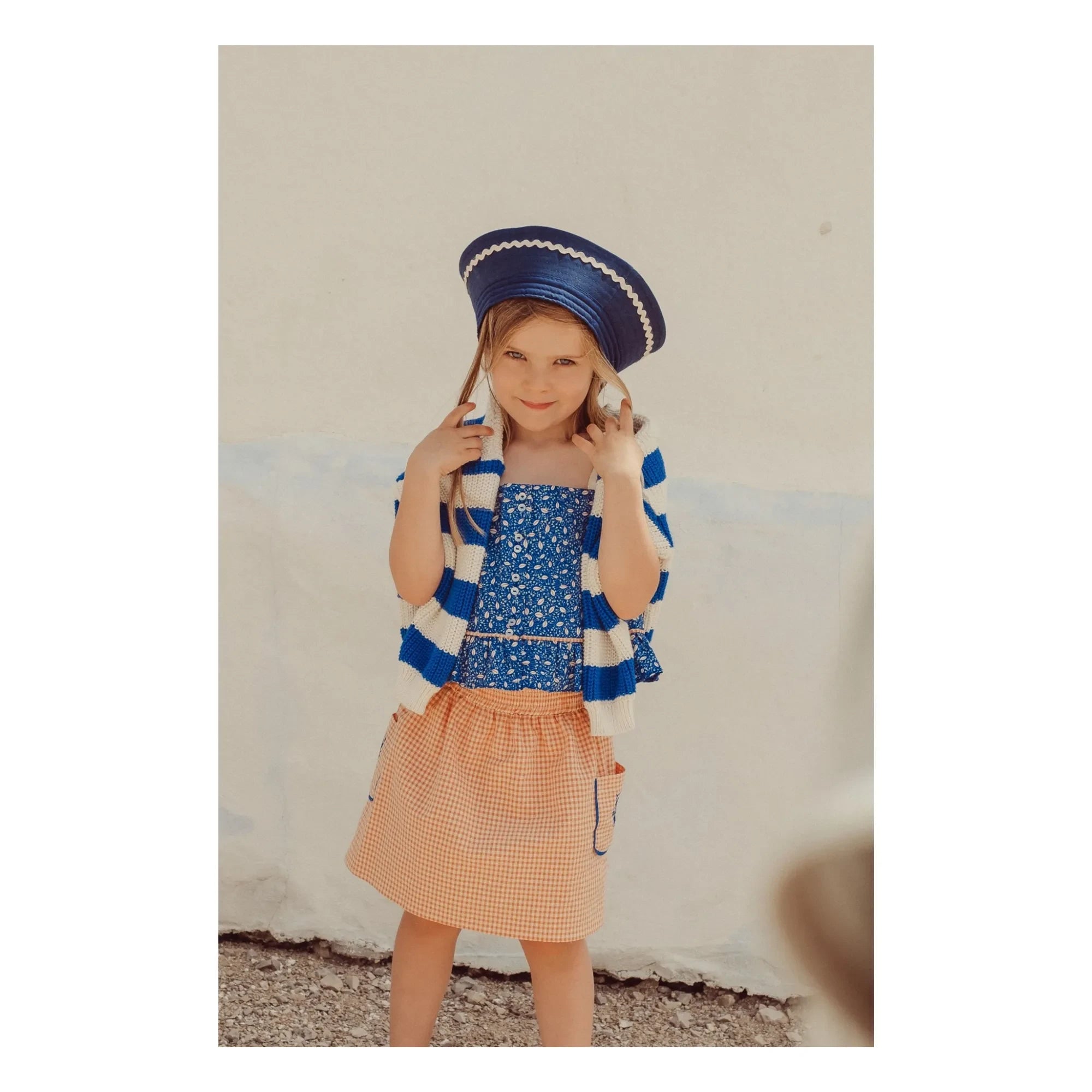 THE LiTTLE POETS - Rosalia Nature Bio-Baumwolle Crop Top | Königsblau