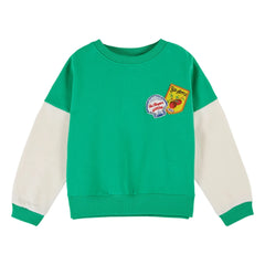 Emile et Ida - Organic Cotton Sweatshirt mit Aufnäher | Grün