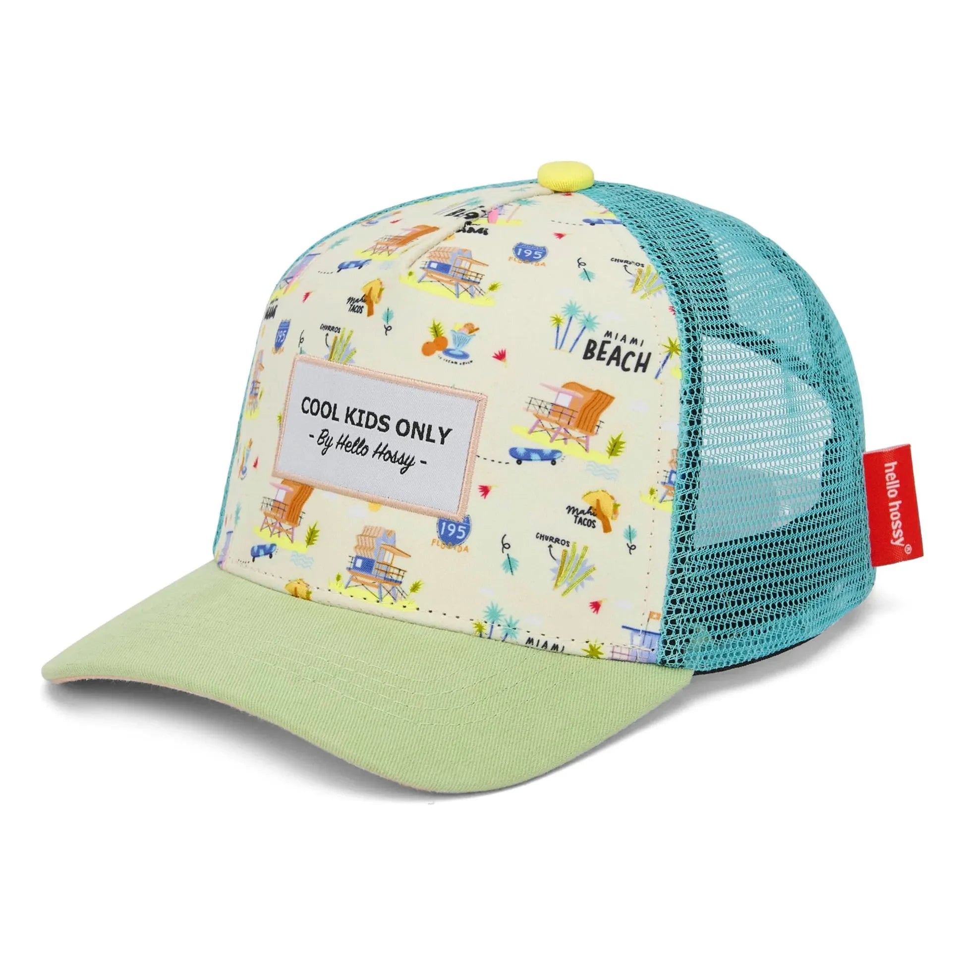 Hello Hossy - Trucker-Kappe mit geschwungenem Schirm Miami Beach Recycelte Fasern | Beige