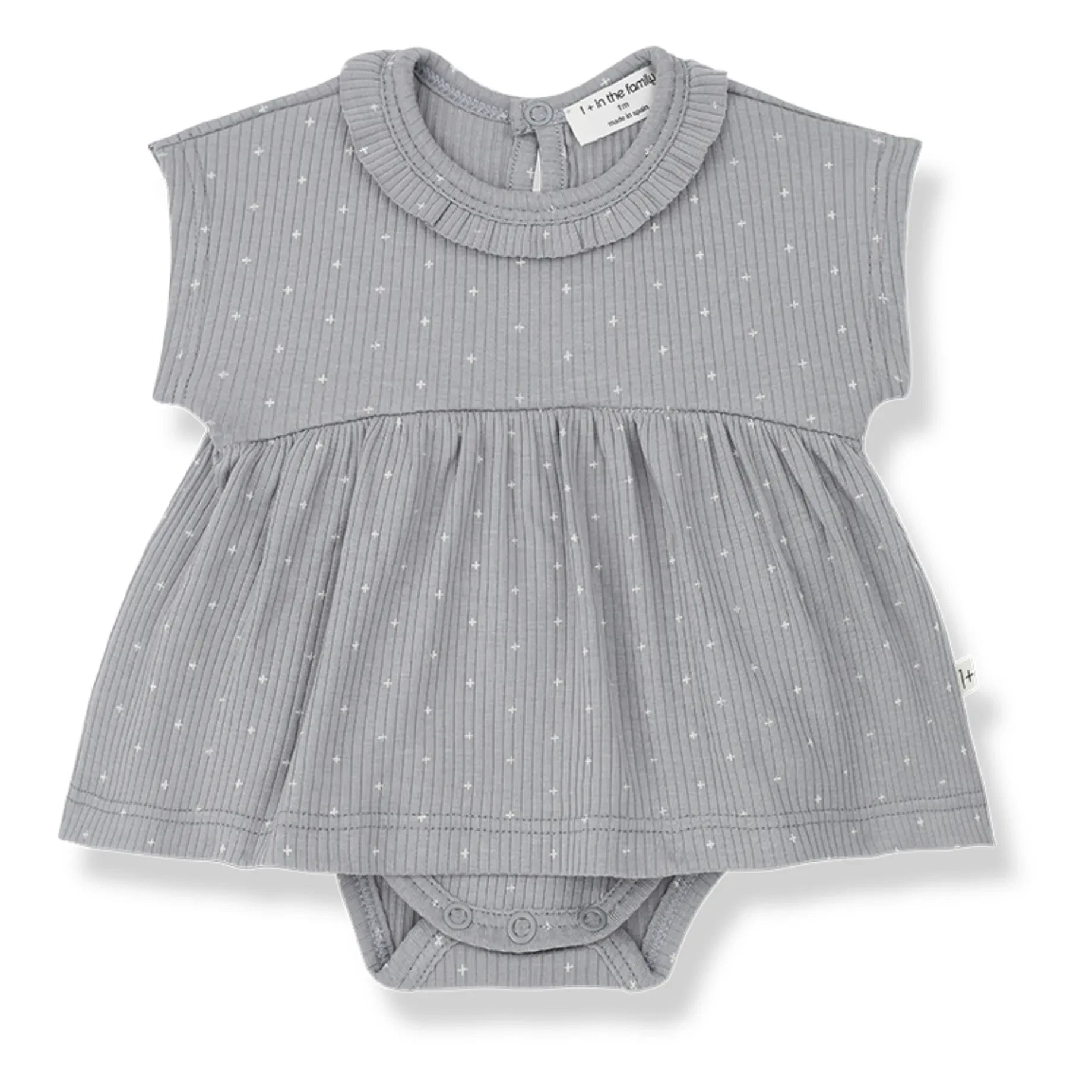 1+ in the family - Gina Rippstrick-Kleid | Gris galet