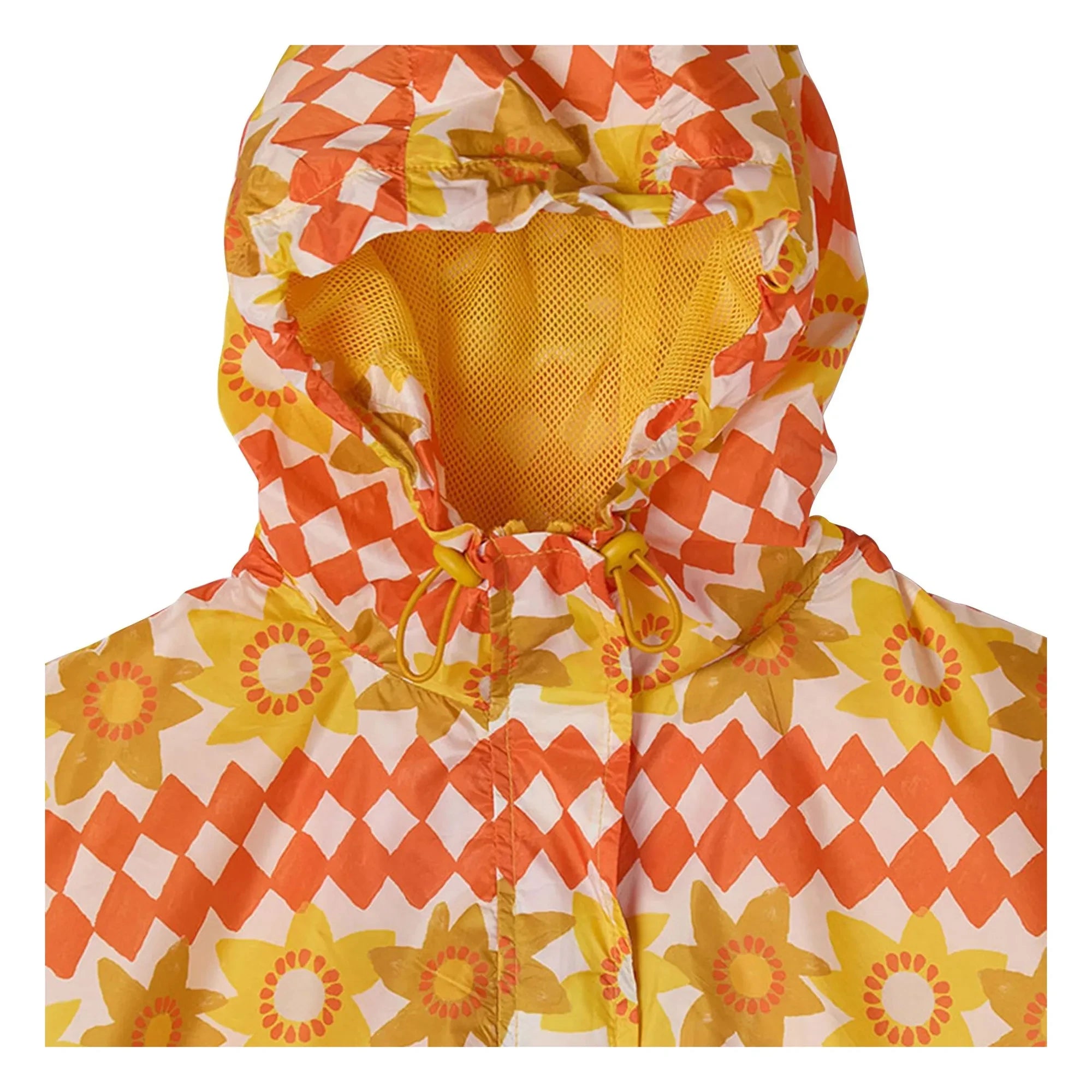 Fabula - Damier Fleurs Windjacke | Orange