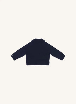 Donsje - Kwinten Polar Bear Cardigan aus Merinowolle | Marineblau