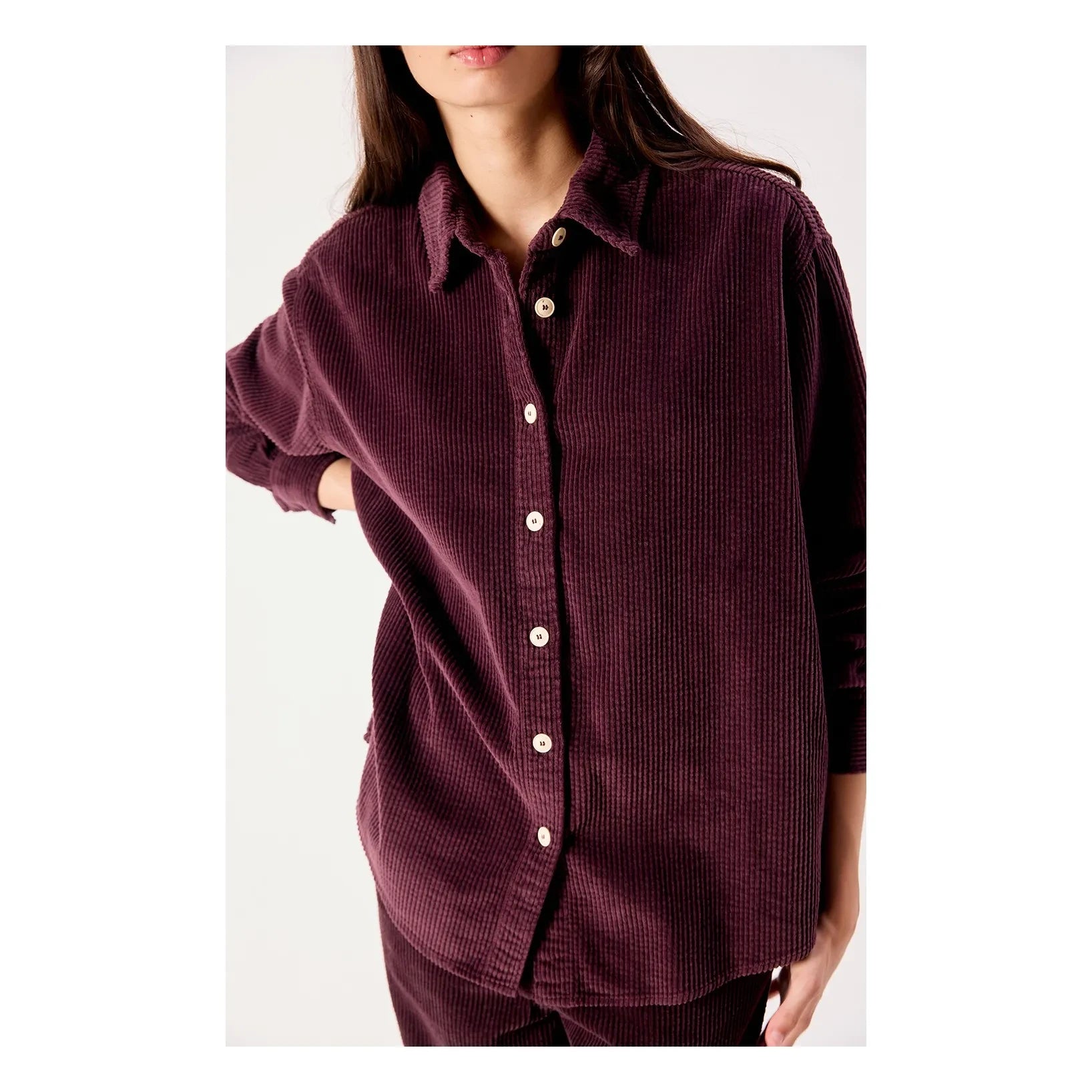 American Vintage - Padow Pamuk Gömlek | Aubergine