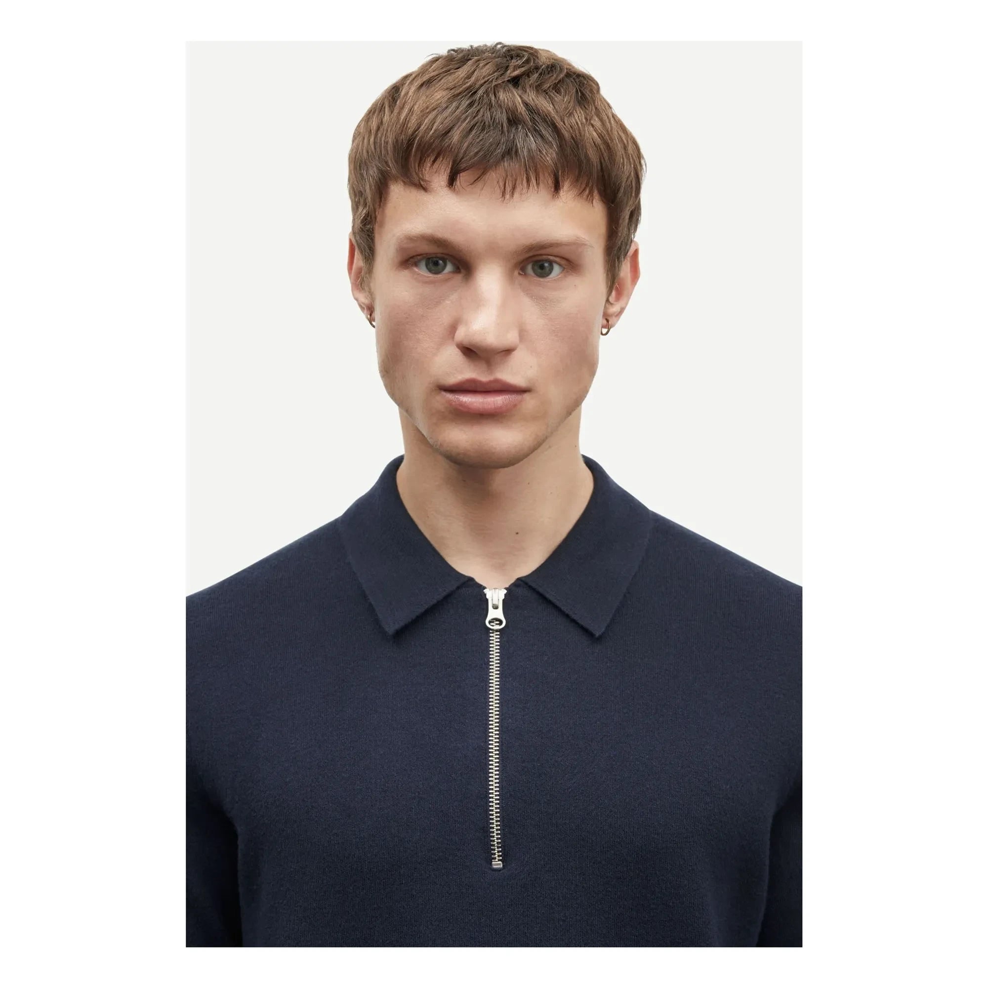 Samsoe Samsoe - Guna Langarm Halbzip Polo Shirt | Marineblau