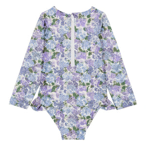 Studio Bohème - Josepha Langarm Schwimmanzug Blumen Recycelte Fasern | Lila
