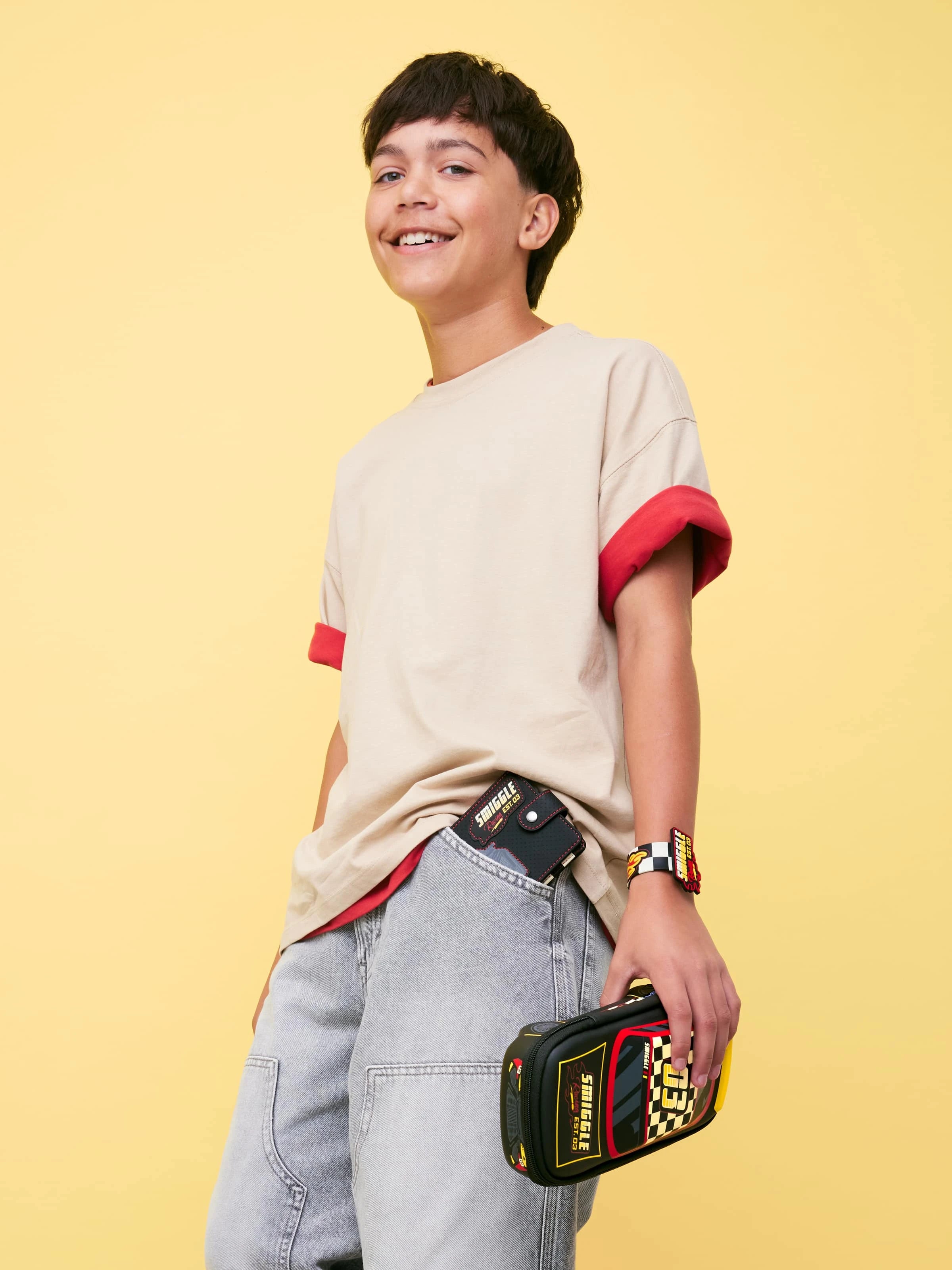 Smiggle - Pit Stop Araba Temalı Hardtop Kalem Kutusu
