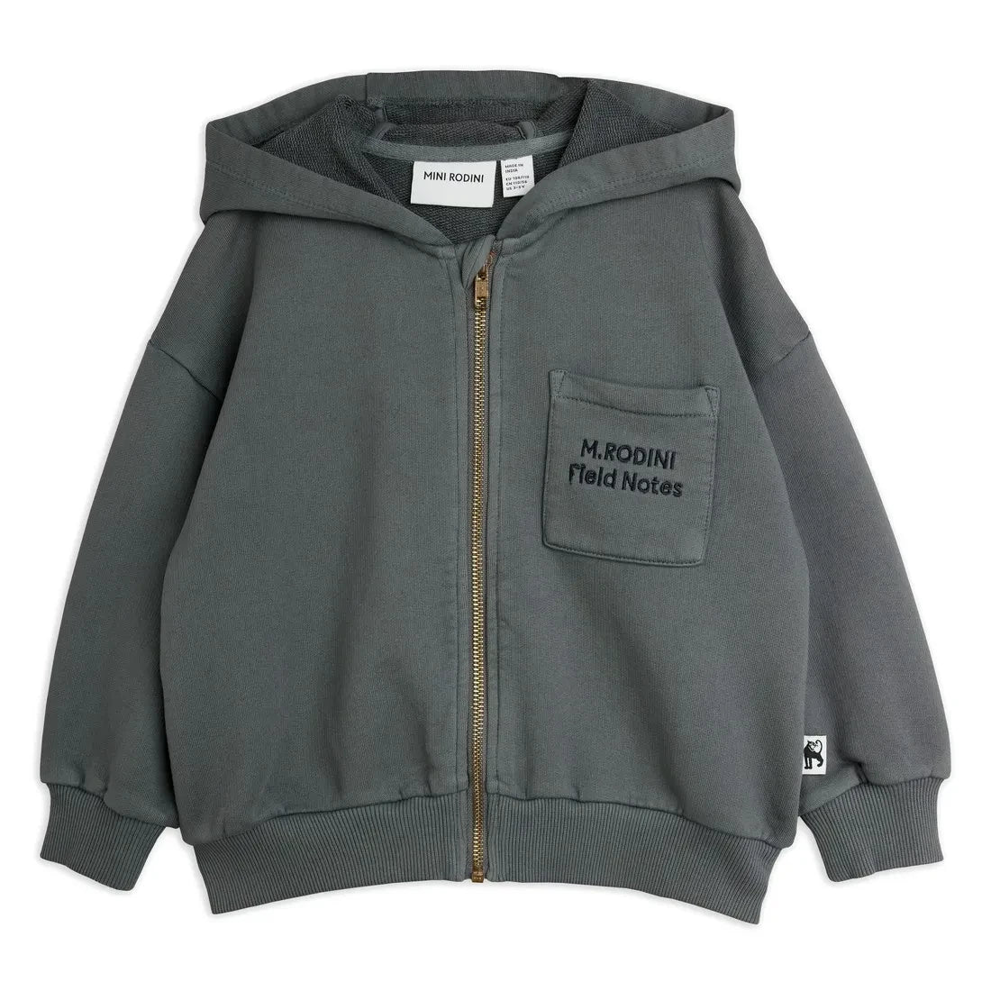 Mini Rodini - M.Rodini Fermuarlı Sweatshirt Organik Pamuk | Gri