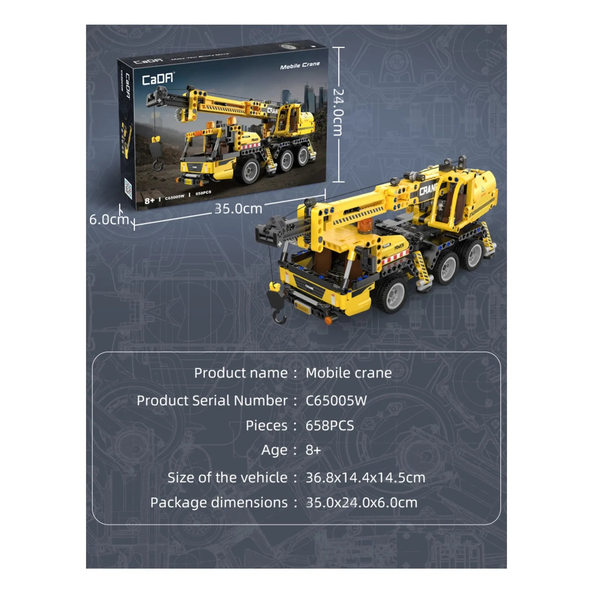 Cada - Kran Bausatz - 658 Teile