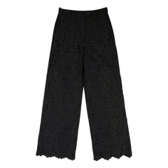 BELLEPIECE - Sizilien Baumwolle Bestickte Hose | Schwarz