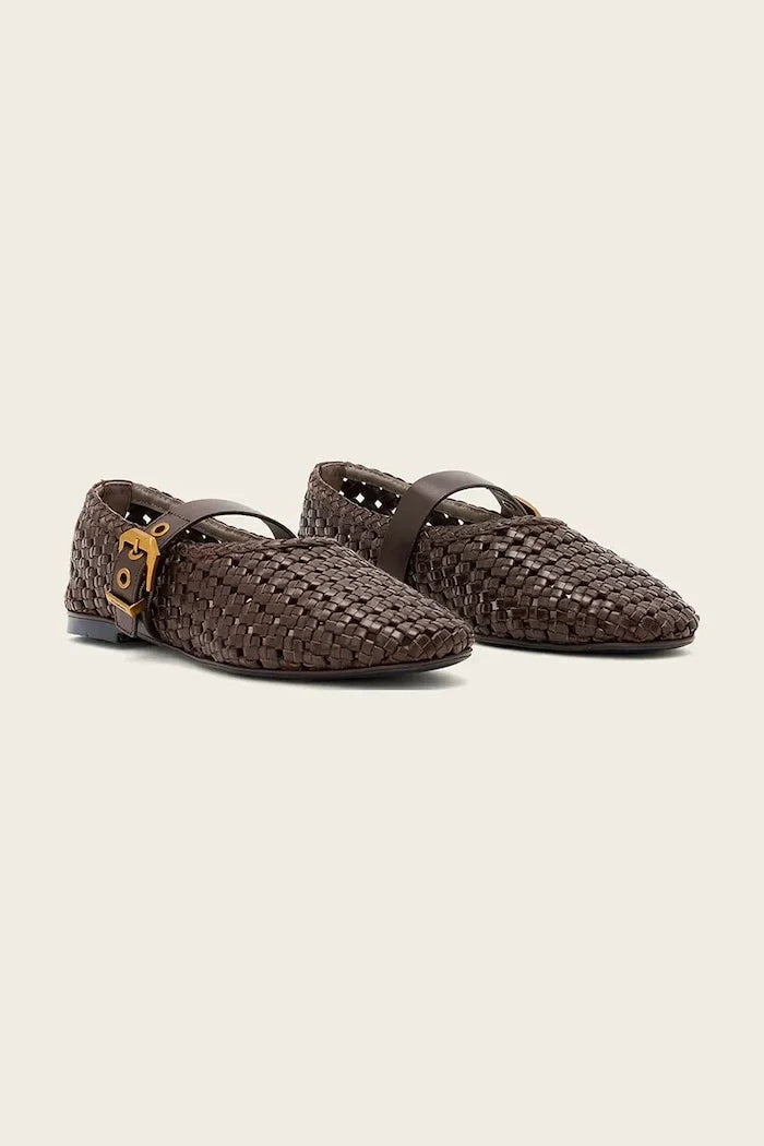 AllSaints Sabine Woven Flat Deri Babet