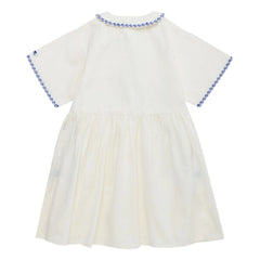 Maison Mangostan – Besticktes Voiles-Kleid | Weiß