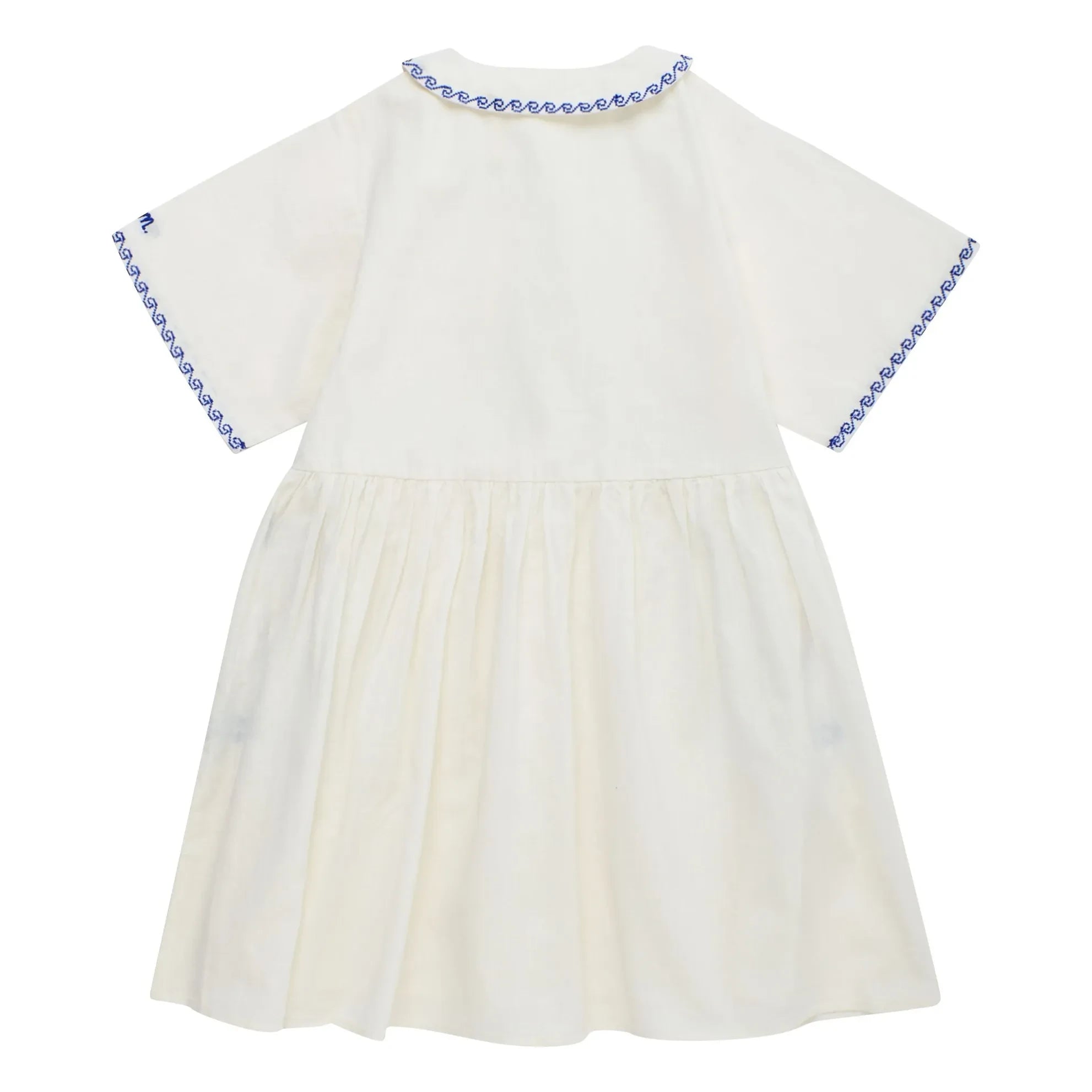 Maison Mangostan – Besticktes Voiles-Kleid | Weiß