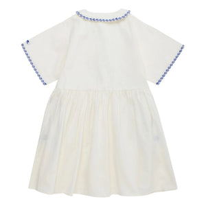 Maison Mangostan – Besticktes Voiles-Kleid | Weiß