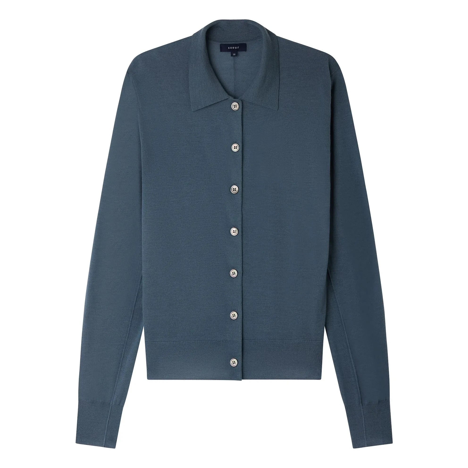 Soeur - Hailey Merinowoll-Strickjacke | Blau