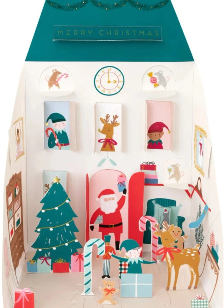 Meri Meri - Weihnachtsmanns Haus Papier Adventskalender