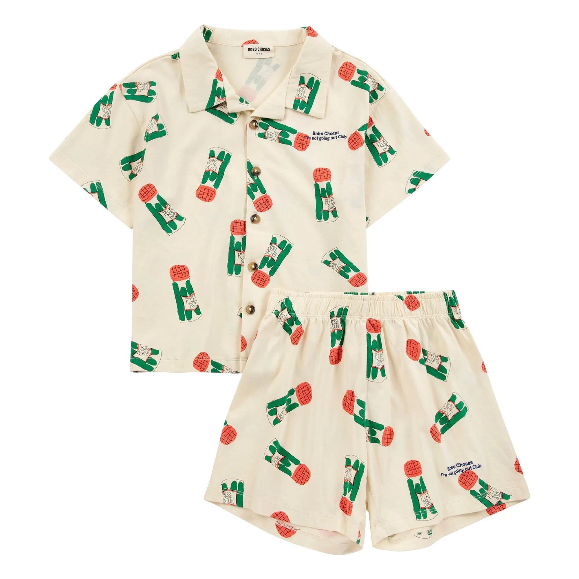 Bobo Choses - Pickles Set aus Bio-Baumwollhemd und Shorts | Ecru