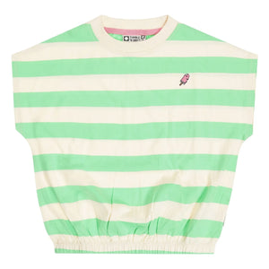 Tumble N'Dry – Colatina Oversize Gestreiftes T-Shirt aus Bio-Baumwolle | Grün