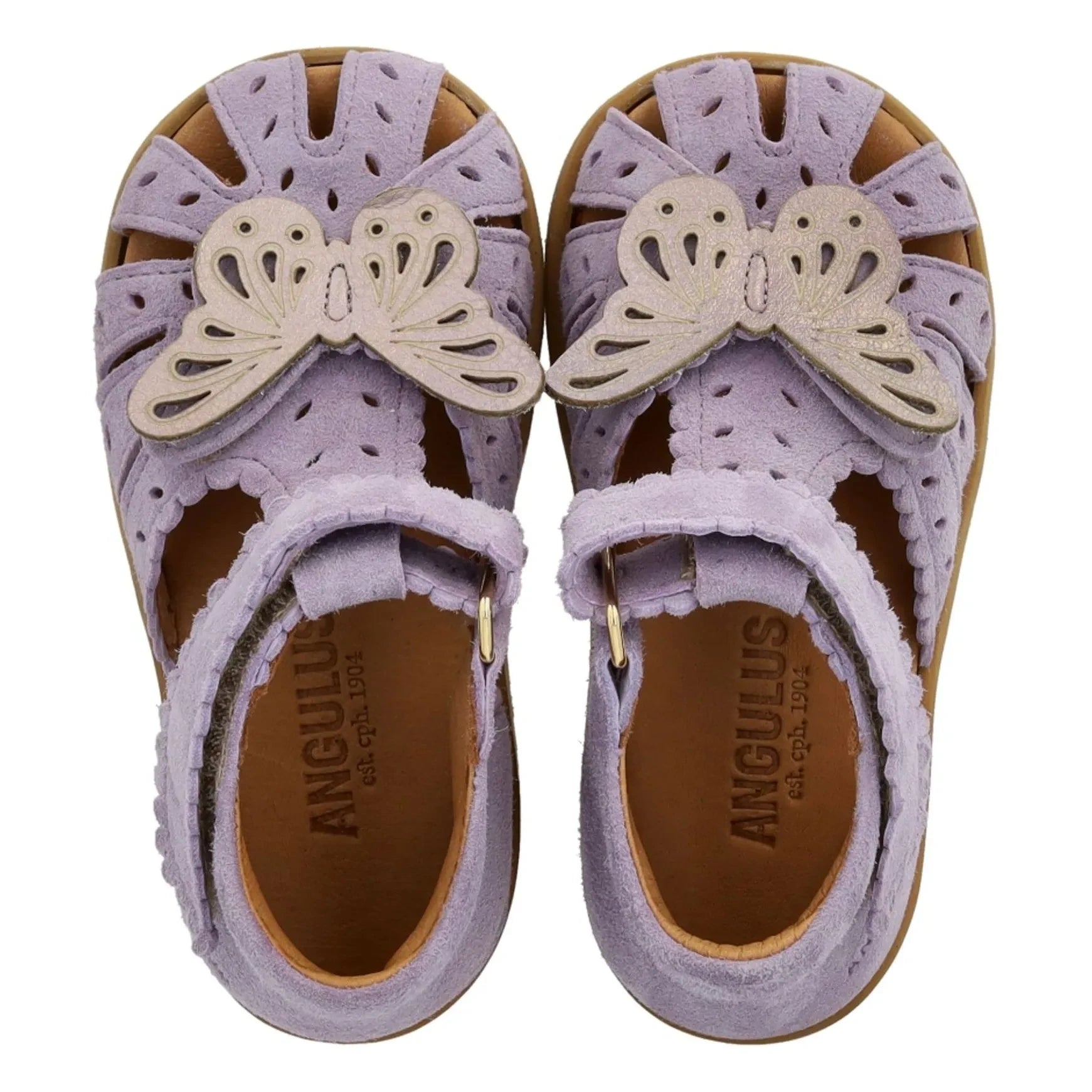 Angulus - Kratzige Schmetterling Wildleder Sandalen | Flieder