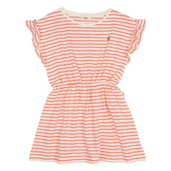 Búho - Gestreiftes Strickkleid Erdbeere Bio-Baumwolle | Rosa