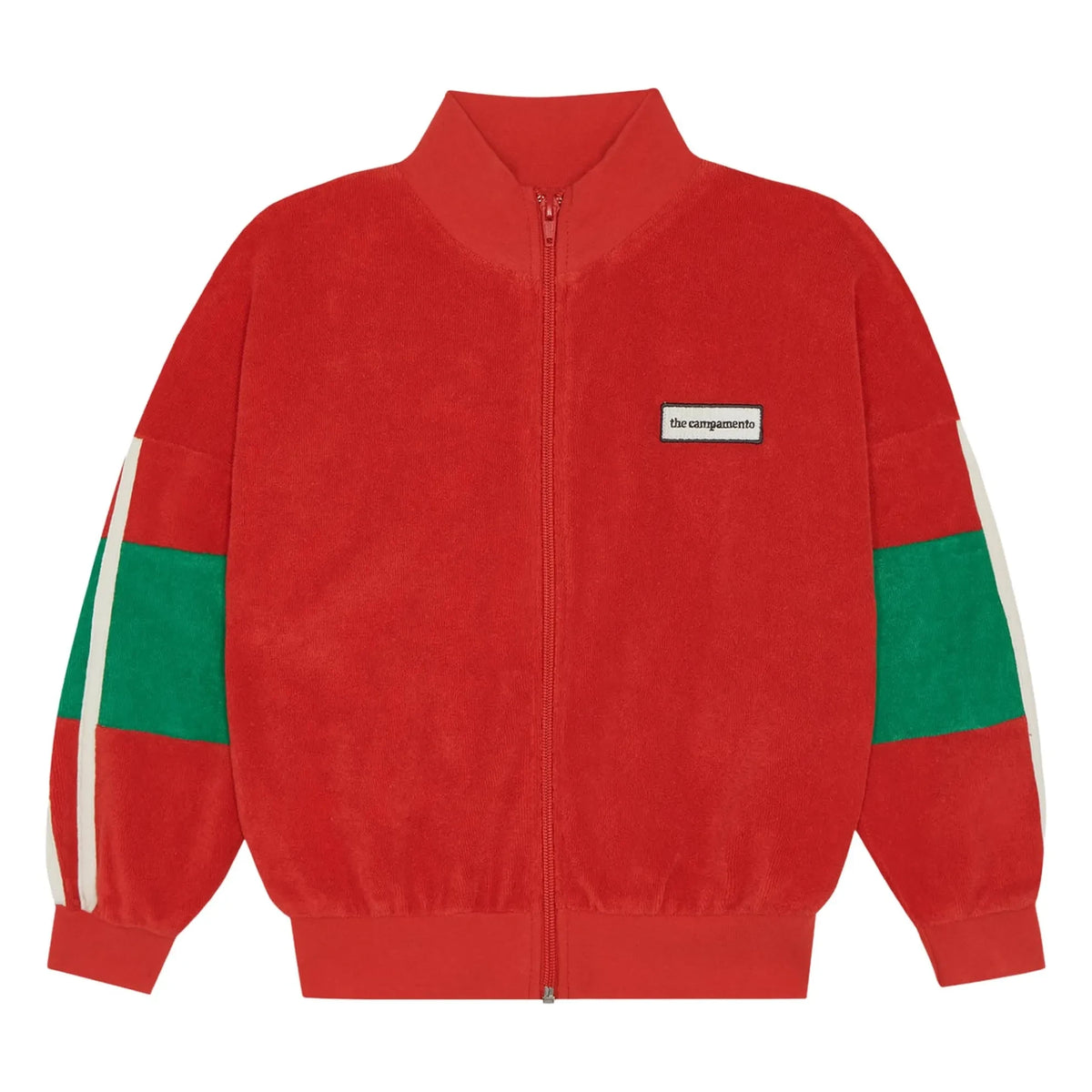 The Campamento - Badetuch-Sweatshirt mit Farbblöcken und Reißverschluss | Rot