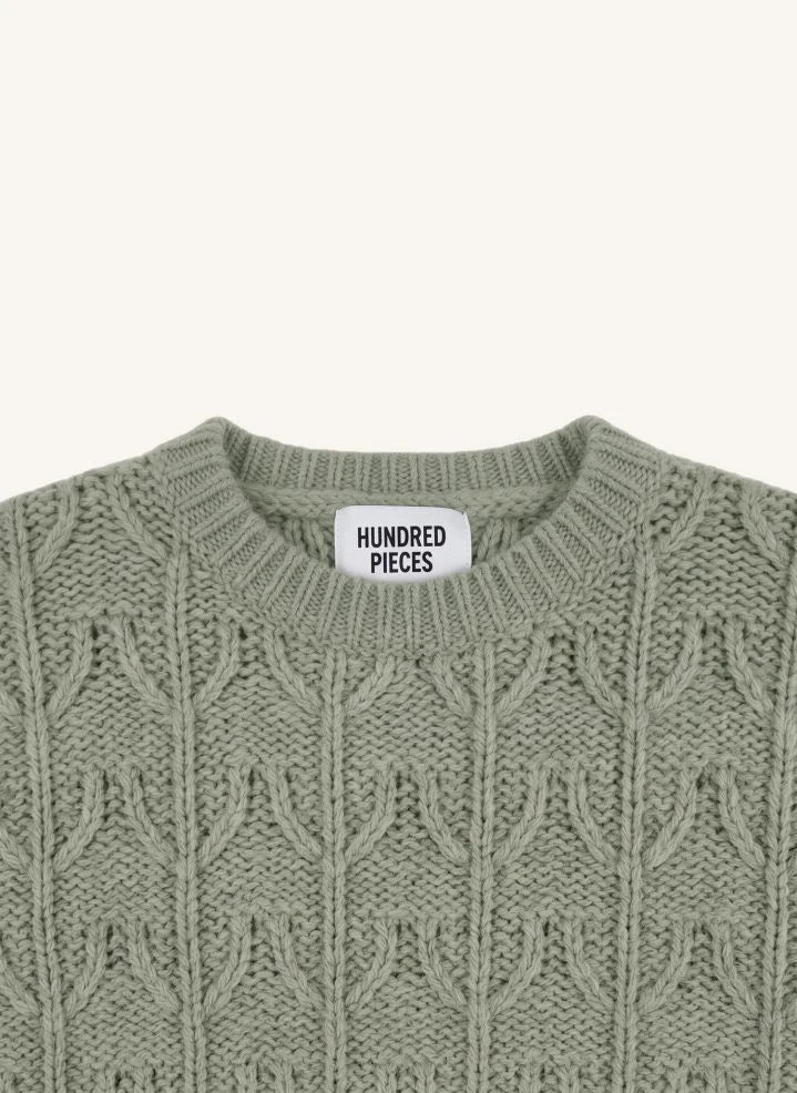 Hundred Pieces - Lacy Merino Wolle Pullover | Wassergrün