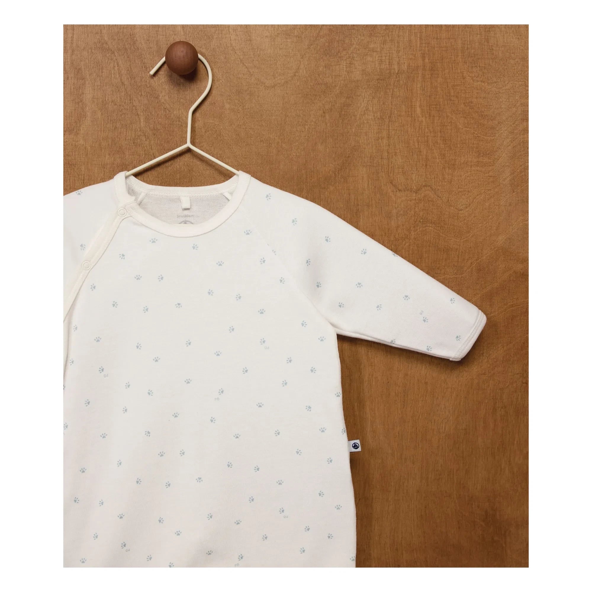 Petit Bateau – Schlafstrampler Pati aus Bio-Baumwolle | Weiß