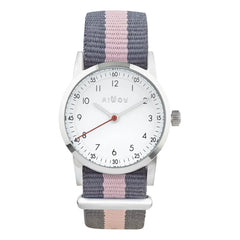 Millow - Blossom Watch Gestreiftes Armband | Hellrosa