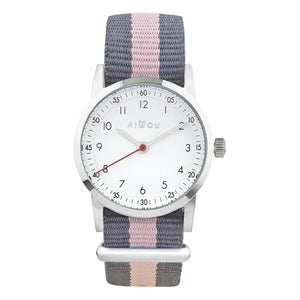 Millow - Blossom Watch Gestreiftes Armband | Hellrosa
