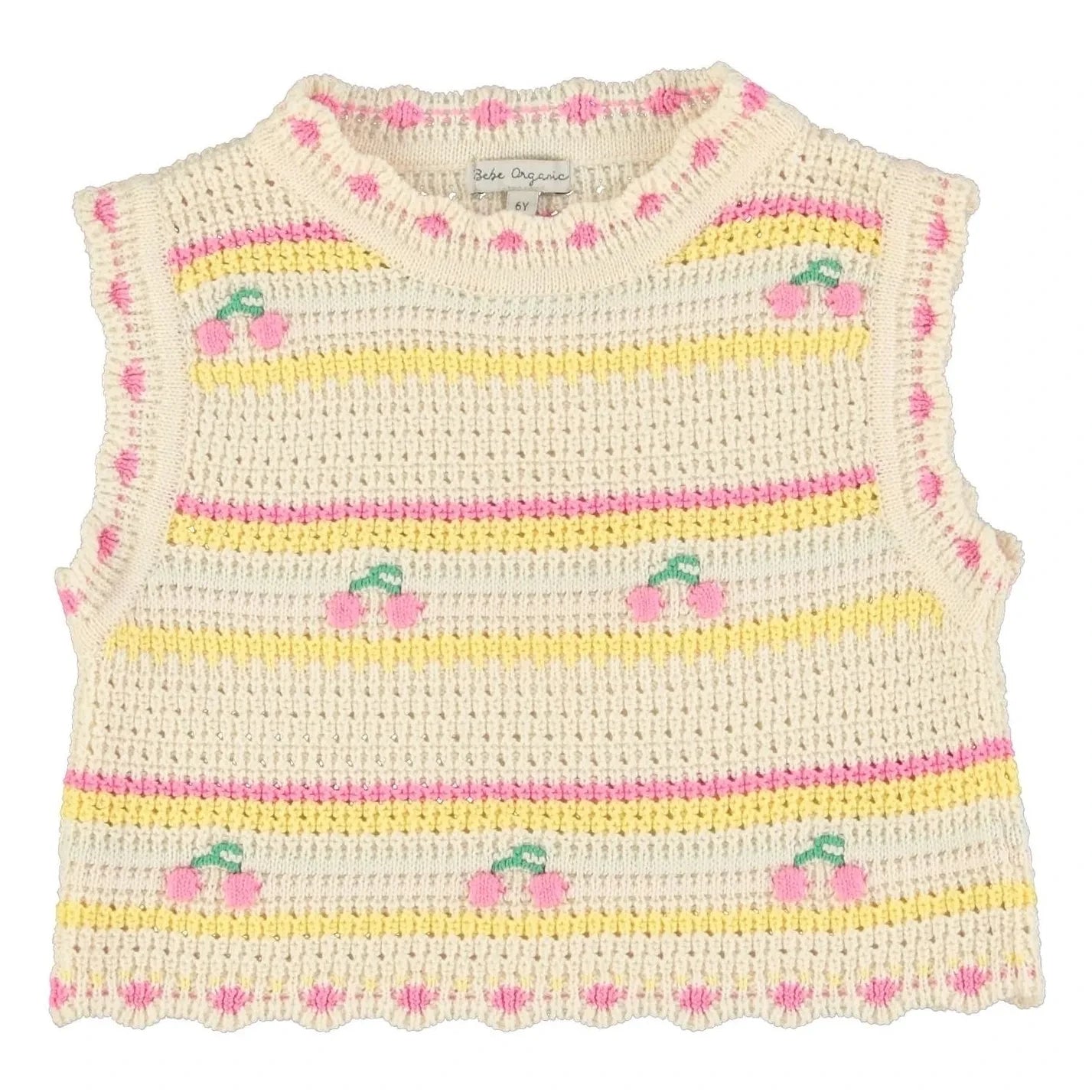 Bebe Organic - Top Häkel Paloma Kirschen Bio-Baumwolle | Ecru