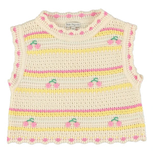 Bebe Organic - Top Häkel Paloma Kirschen Bio-Baumwolle | Ecru