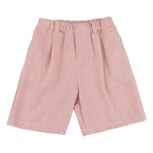 Babe & Tess - Tokio Gestreifte Bermuda-Shorts | Rot